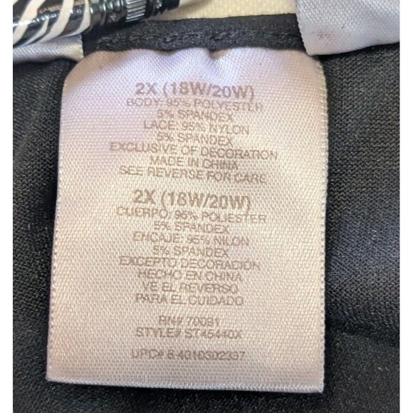 Secret Treasures Women's 2X Black Velour Lace Detail Slip Dress Nightgown - Picture 4 of 6